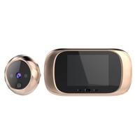 DD1 Smart Electronic Cat Eye met 2 8 inch LCD-scherm ondersteuning infrarood nachtzicht/deurbel/camera (goud)