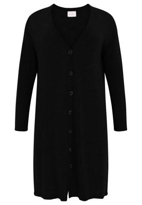 Yoek Lange cardigan | Zwart | Maat 38/40