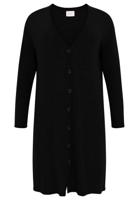 Yoek Lange cardigan | Zwart | Maat 46/48