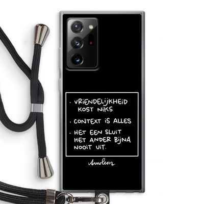 Mijn Motto's: Samsung Galaxy Note 20 Ultra / Note 20 Ultra 5G Transparant Hoesje met koord