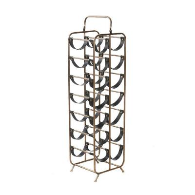 Modern stijlvol Wijnrek voor 14 flessen - goud/zwart - metaal - 25 x 95 cm