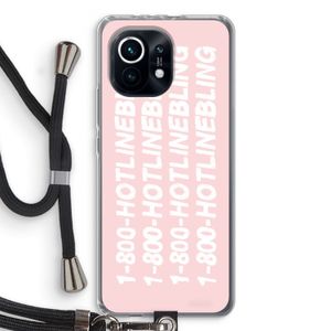 Hotline bling pink: Xiaomi Mi 11 Transparant Hoesje met koord