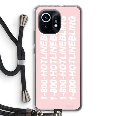 Hotline bling pink: Xiaomi Mi 11 Transparant Hoesje met koord