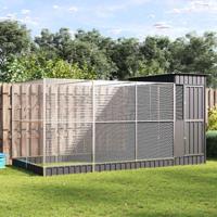 Volière met verlengstuk zilver 416x203x216 cm staal