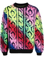 AGR pull torsadé en laine mérinos - Multicolore