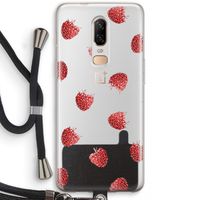 Framboosjes: OnePlus 6 Transparant Hoesje met koord