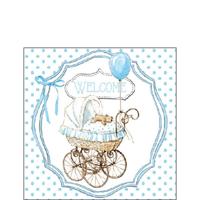 Ambiente servet 25cm welcome blue baby