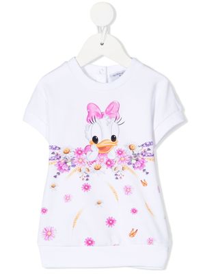 Monnalisa robe-sweat Daisy Duck - Blanc