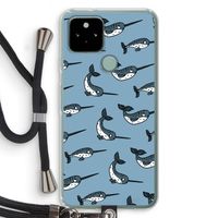 Narwhal: Pixel 5 Transparant Hoesje met koord