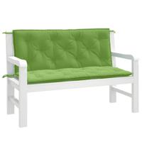 VidaXL Tuinbankkussens 2 st 120x50x7 cm stof gemêleerd groen VidaXL Tuinbankkussens 2 st 120x50x7 cm stof gemêleerd groen