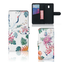 Xiaomi Redmi 8A Telefoonhoesje met Pasjes Bird Flowers - thumbnail