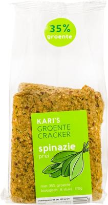 Kari&apos;s Crackers Groentecracker spinazie prei bio
