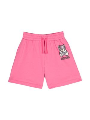 Moschino Kids short à logo imprimé - Rose