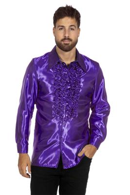 Ruche blouse satijn lila