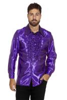 Ruche blouse satijn lila