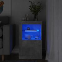 Bijzetkast met LED-verlichting bewerkt hout betongrijs - thumbnail
