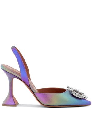 Amina Muaddi escarpins Begum 95 mm à ornements en cristal - Rose