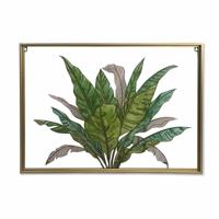 Canvas DKD Home Decor Tropisch Blad van een plant (80 x 3 x 60 cm)