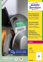 Avery ultra resistente etiketten, ft 105 x 148 mm, doos van 200 etiketten