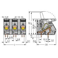 WAGO 2716-258 Veerkrachtklemblok 6.00 mm² Aantal polen 8 Grijs 8 stuk(s)