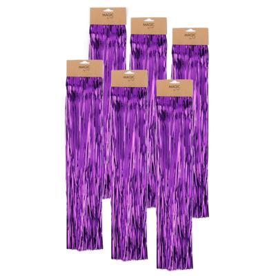 Engelenhaar - 6x - paars - 50 cm - lametta haar - folie - tinsel - kerstversiering