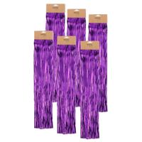 Engelenhaar - 6x - paars - 50 cm - lametta haar - folie - tinsel - kerstversiering