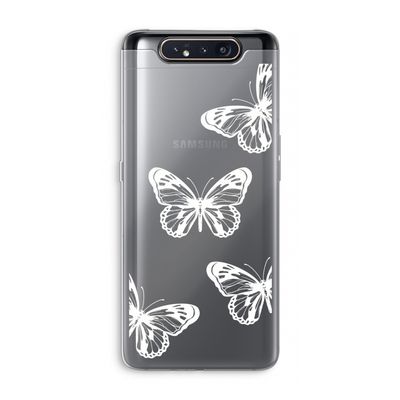 White butterfly: Samsung Galaxy A80 Transparant Hoesje
