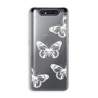 White butterfly: Samsung Galaxy A80 Transparant Hoesje