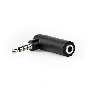 Nedis Stereo-Audioadapter | 3,5 mm Male | 3,5 mm Female | 90° Gehoekt | 1 stuks - CAGB22980BK CAGB22980BK