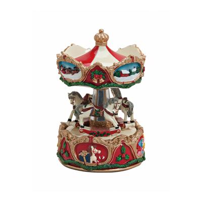 Speeldoos carrousel, van poly (B/H/D) 11x17x11 cm