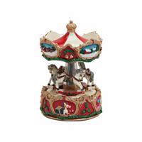 Speeldoos carrousel, van poly (B/H/D) 11x17x11 cm