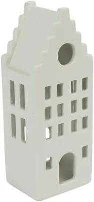 Countryfield theelichthouder keramiek heritage 7x6x17cm wit
