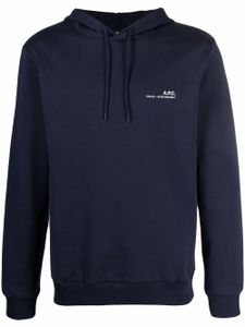 A.P.C. hoodie à logo imprimé - Bleu