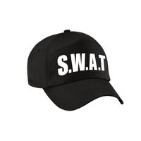 Zwarte SWAT team politie verkleed pet / cap voor volwassenen - thumbnail