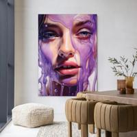 Urban Cotton Wandkleed 'Silver' 80 x 110cm in Frame - black