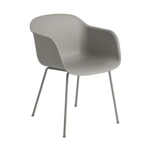 Muuto Fiber eetkamerstoel met armleuning grey