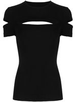 Helmut Lang t-shirt à découpes - Noir