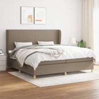 Boxspring met matras stof taupe 200x200 cm