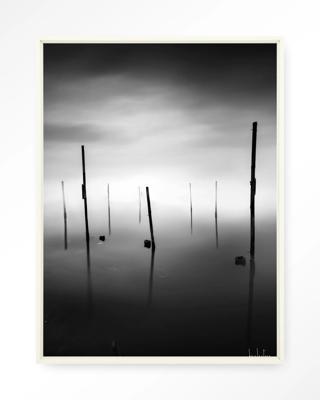 Urban Cotton Wandkleed 'Fall In' 80 x 110cm in Floating Frame - off white