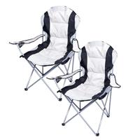 Gerimport camping klapstoel Madrid - 2x - Wit/Zwart - L90 x B56 x H105 cm Gerimport camping klapstoel Madrid - 2x - Wit/Zwart - L90 x B56 x H105 cm