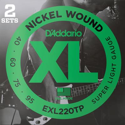 D'Addario EXL220TP XL Nickel Wound Bassnaren (40-95) 2-Pack D'Addario EXL220TP XL Nickel Wound Bassnaren (40-95) 2-Pack