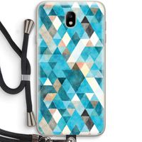 Gekleurde driehoekjes blauw: Samsung Galaxy J7 (2017) Transparant Hoesje met koord