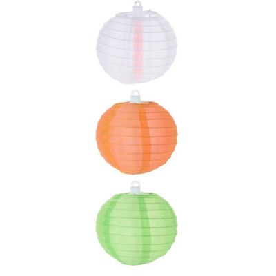 Free And Easy Lampion Glow-in-the-dark Groen/wit/oranje 3 Stuks