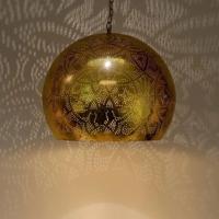 Hanglamp metaal filigrain 'Marlo' oosterse hanglamp stijl open vintage goud 400mm Hanglamp metaal filigrain 'Marlo' oosterse hanglamp stijl open vintage goud 400mm