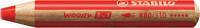 Kleurpotlood stabilo 880 woody 3 in 1 rood | 5 stuks