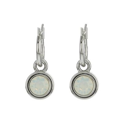 Biba Hang Oorbellen met Swarovski Steentje Wh. Opal