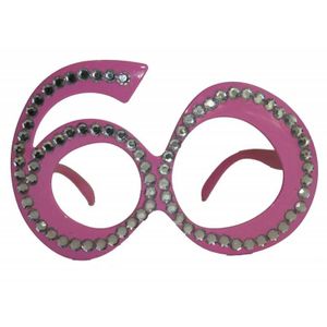 60 Jaar Bril Roze Diamantframe