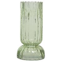 Vaas/bloemenvaas - glas - D13 x H26 cm - lichtgroen - Vazen