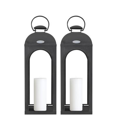 Set van 2 Capri Windlicht Antraciet Medium