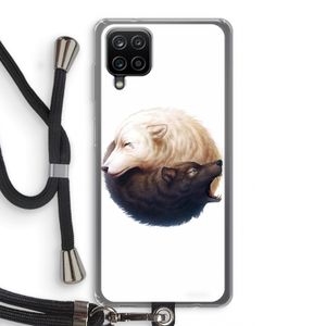 Yin Yang Wolves: Samsung Galaxy A12 Transparant Hoesje met koord
